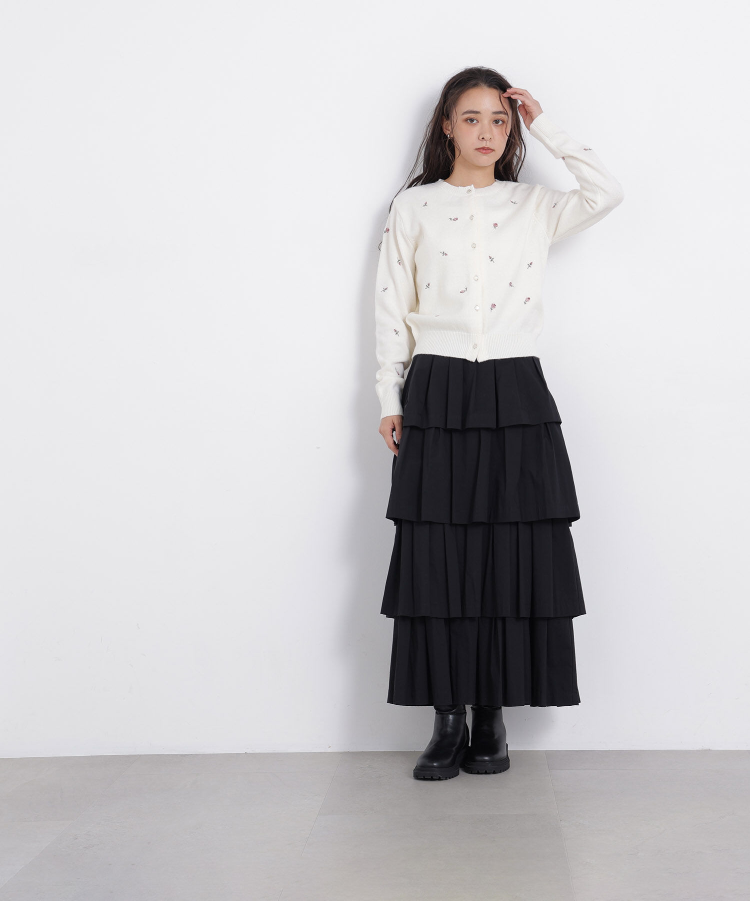  「〈N.〉ローズ刺繍カーディガン　26AW」|ニット・セーター|