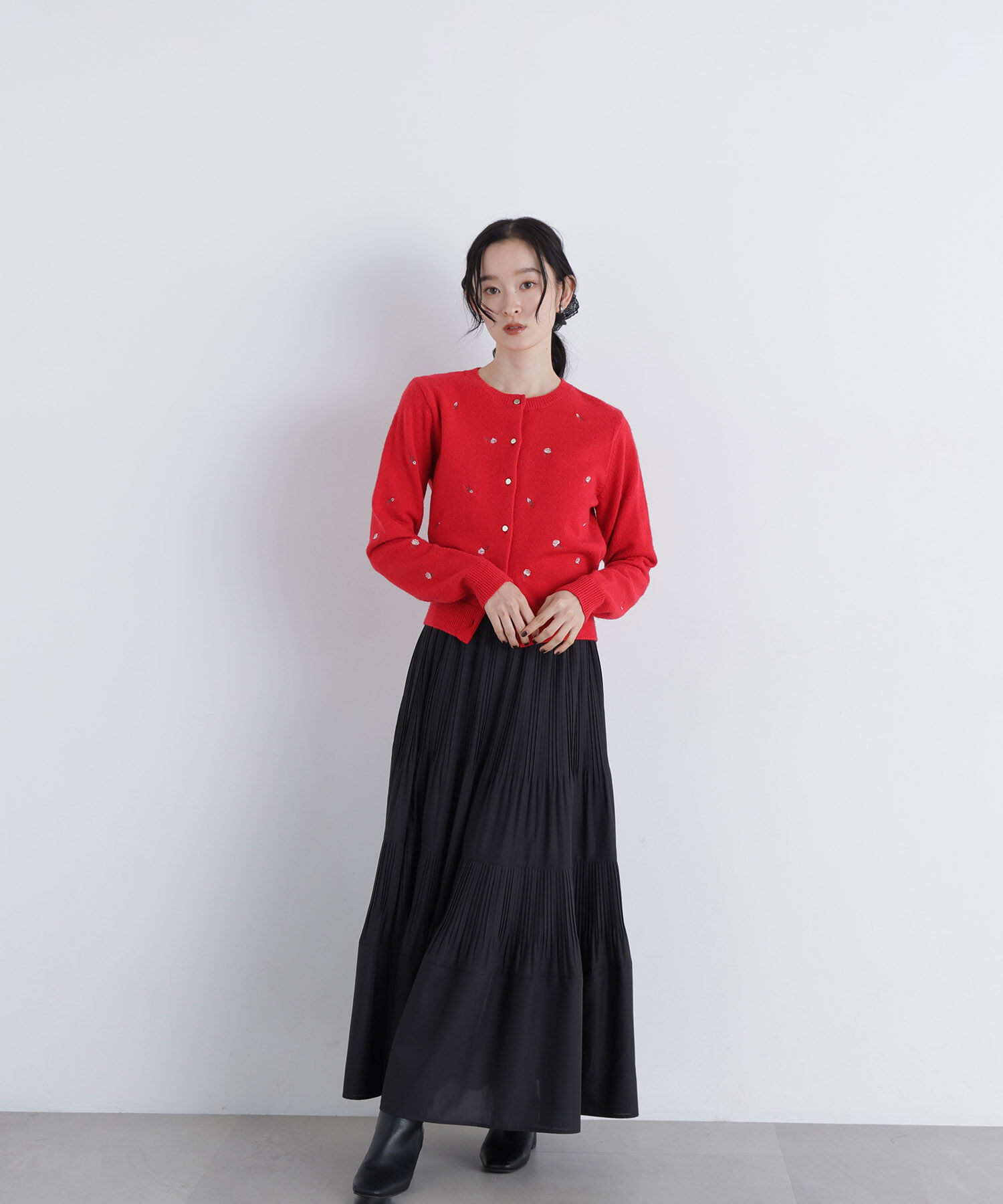  「〈N.〉ローズ刺繍カーディガン　26AW」|ニット・セーター|