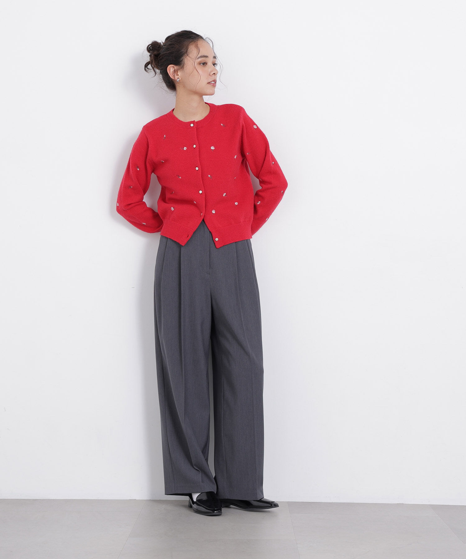  「〈N.〉ローズ刺繍カーディガン　26AW」|ニット・セーター|