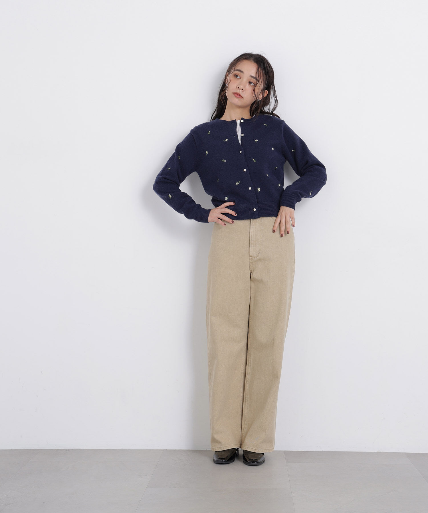  「〈N.〉ローズ刺繍カーディガン　26AW」|ニット・セーター|