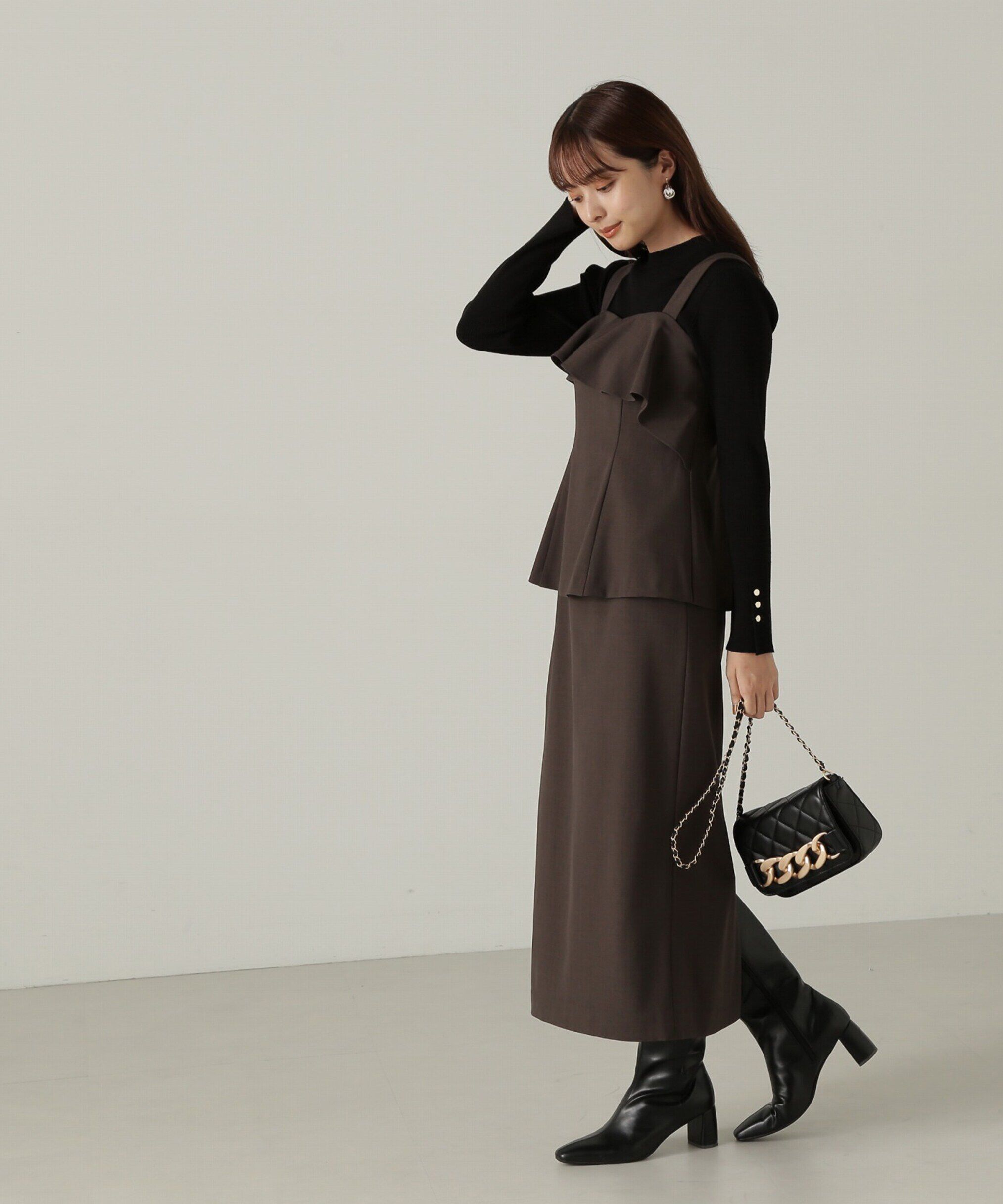 PROPORTION BODY DRESSING「ペプラムタイトジャンスカ　24AW」|ワンピース|