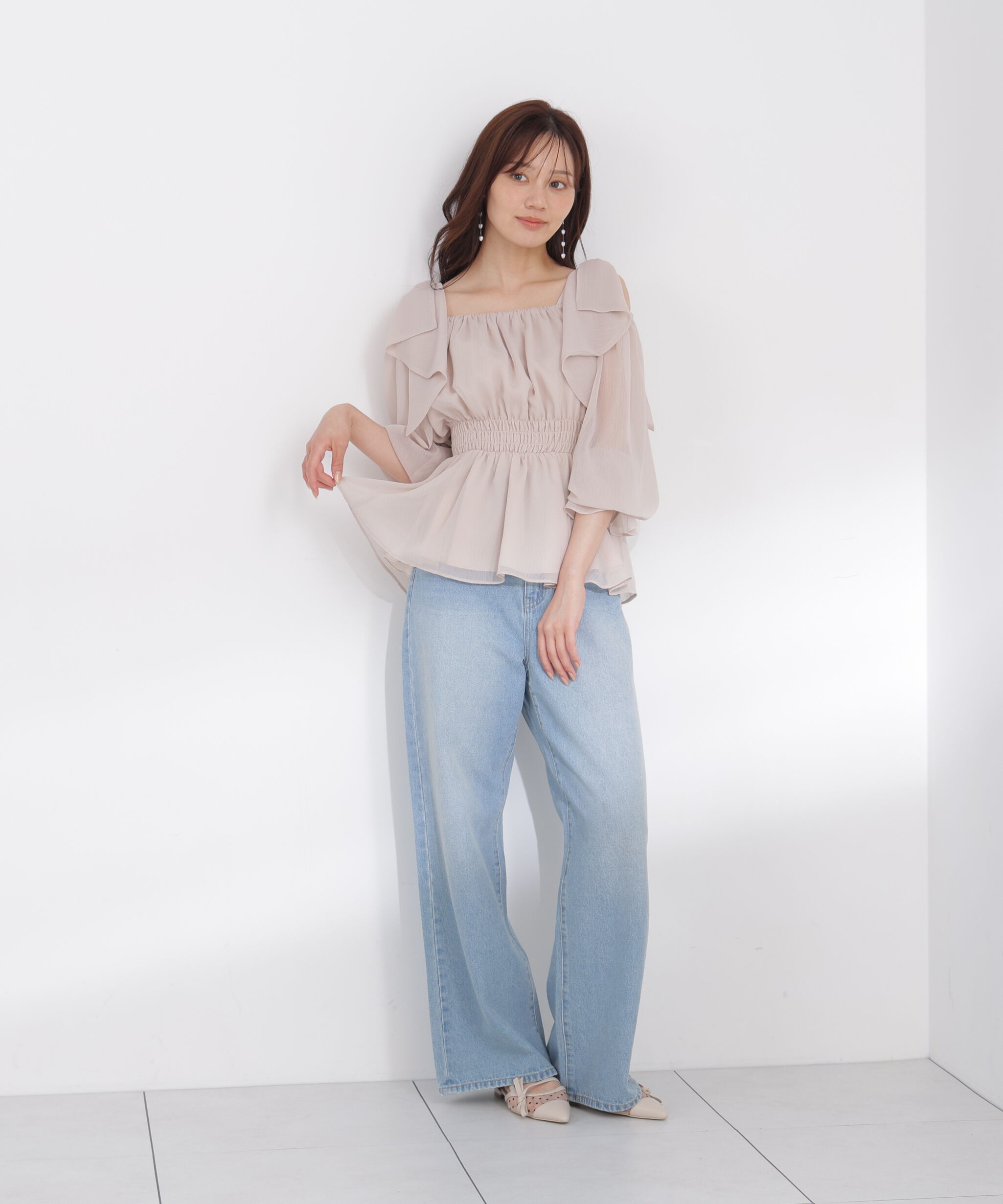 PROPORTION BODY DRESSING「ショルダーリボンブラウス 26AW」|シャツ・ブラウス|