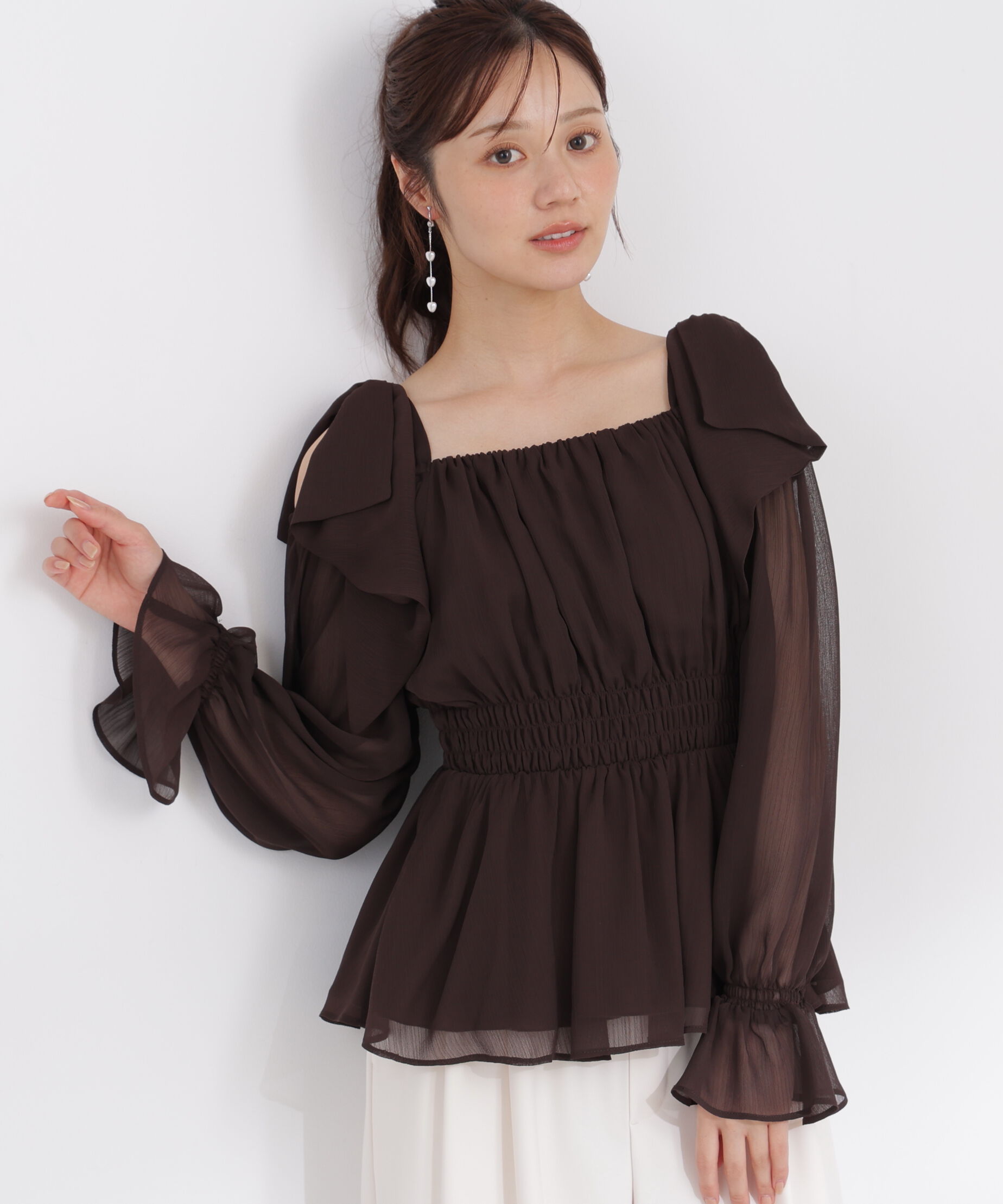 PROPORTION BODY DRESSING「ショルダーリボンブラウス 26AW」|シャツ・ブラウス|