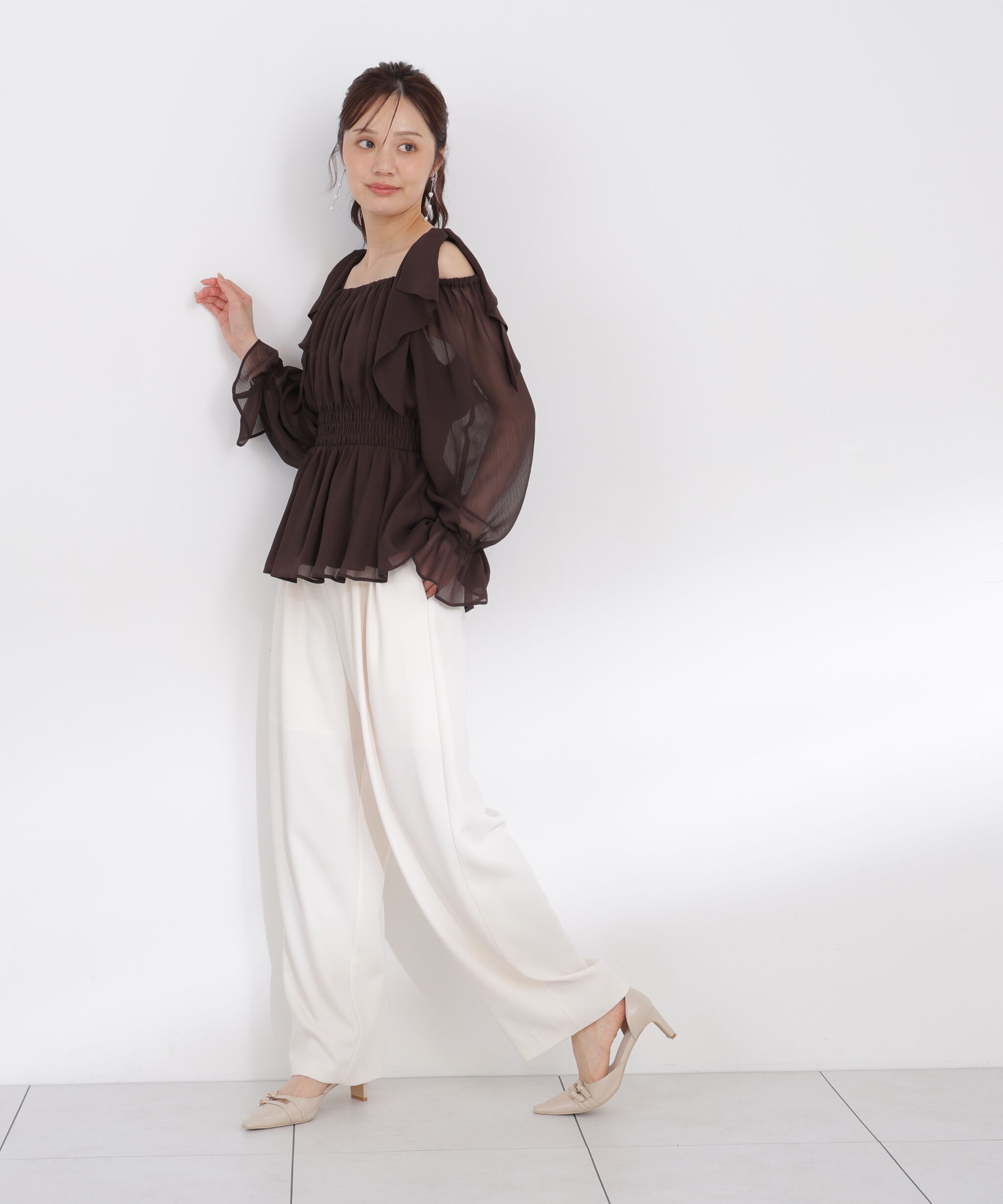 PROPORTION BODY DRESSING「ショルダーリボンブラウス 26AW」|シャツ・ブラウス|