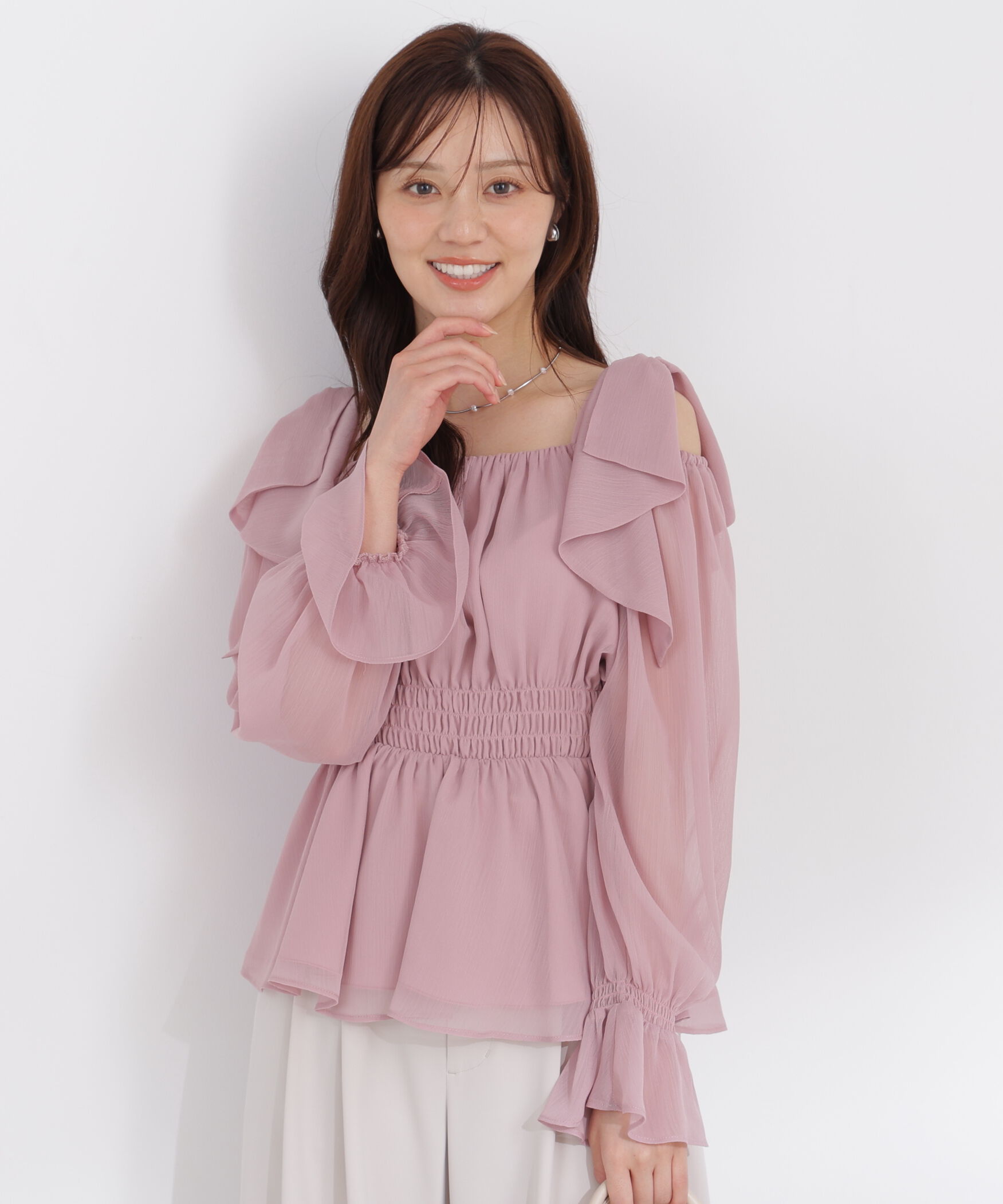PROPORTION BODY DRESSING「ショルダーリボンブラウス 26AW」|シャツ・ブラウス|