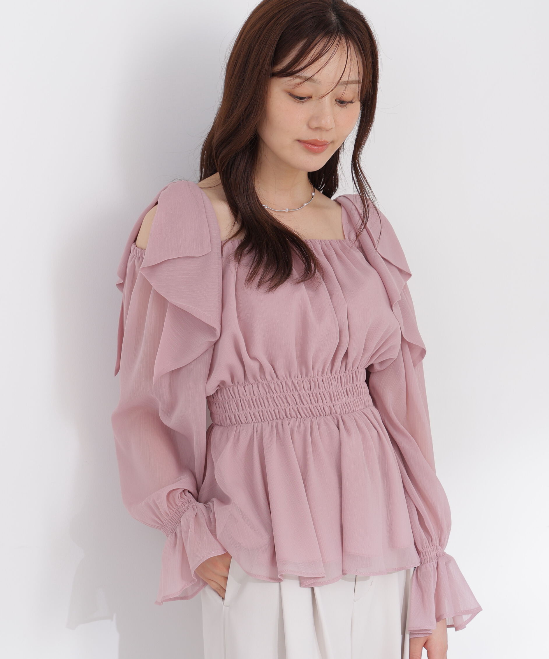 PROPORTION BODY DRESSING「ショルダーリボンブラウス 26AW」|シャツ・ブラウス|