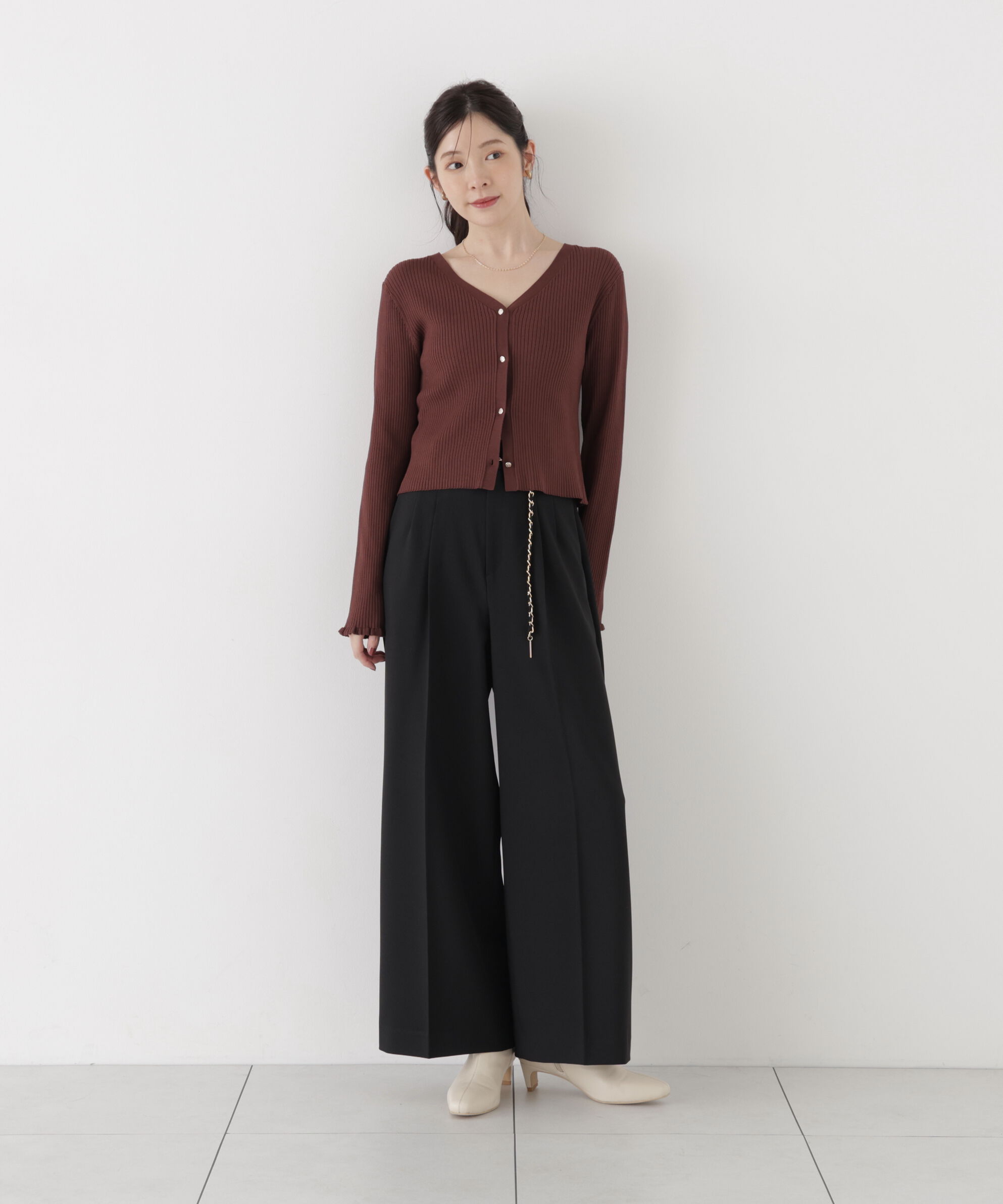 PROPORTION BODY DRESSING「＜加藤栞さん着用＞チェーンベルト付きワイドパンツ」|その他|