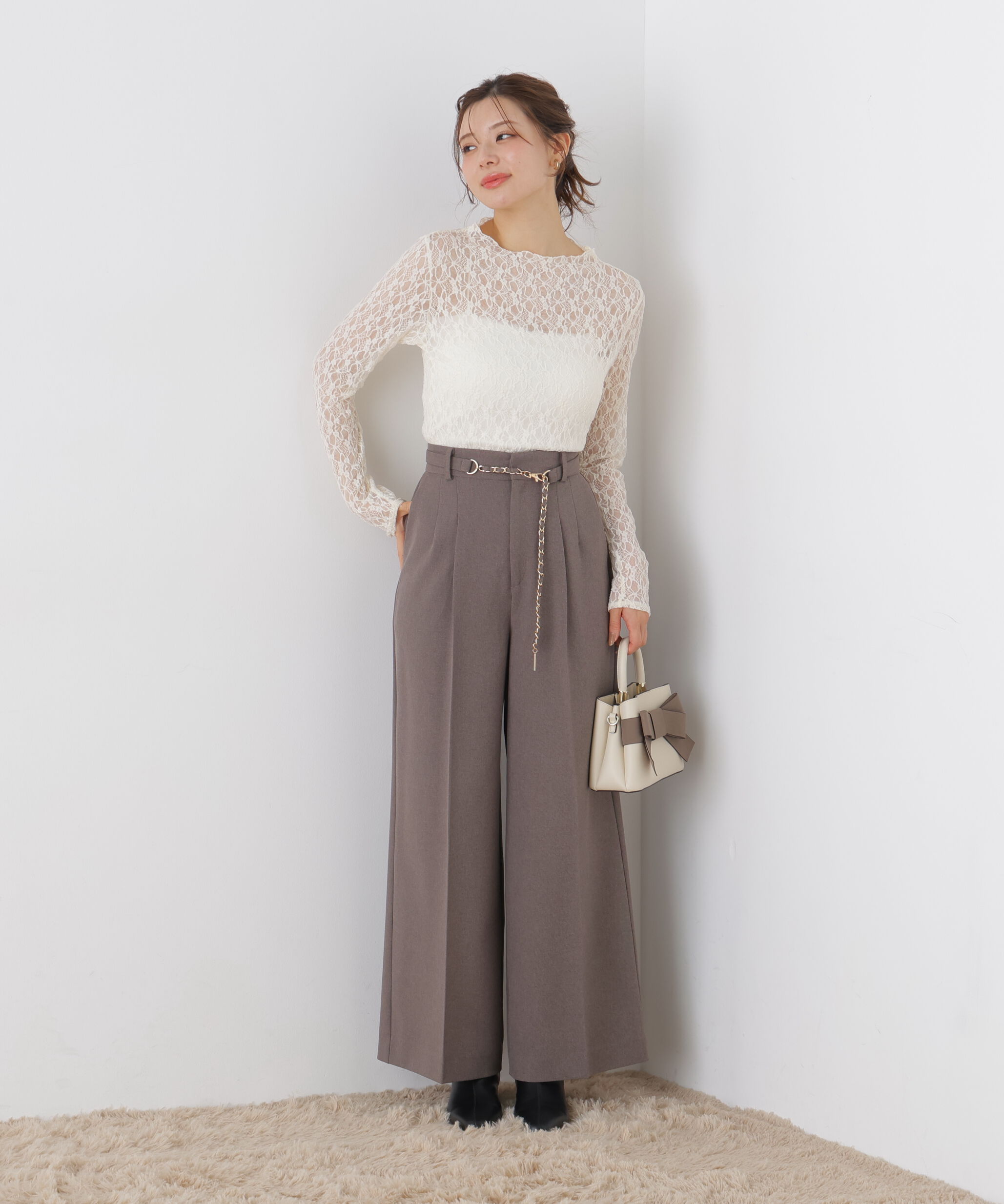 PROPORTION BODY DRESSING「＜加藤栞さん着用＞チェーンベルト付きワイドパンツ」|その他|