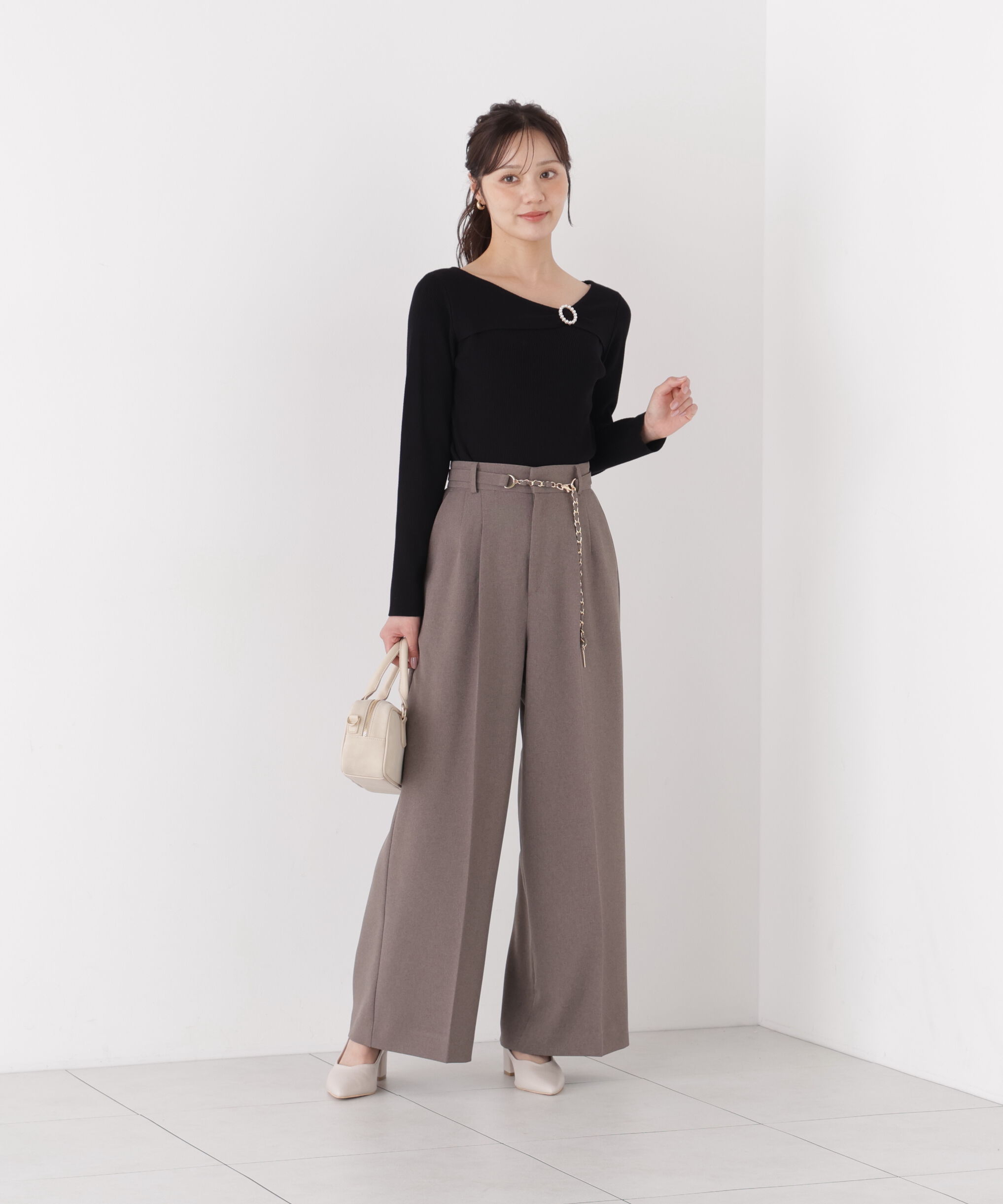 PROPORTION BODY DRESSING「＜加藤栞さん着用＞チェーンベルト付きワイドパンツ」|その他|