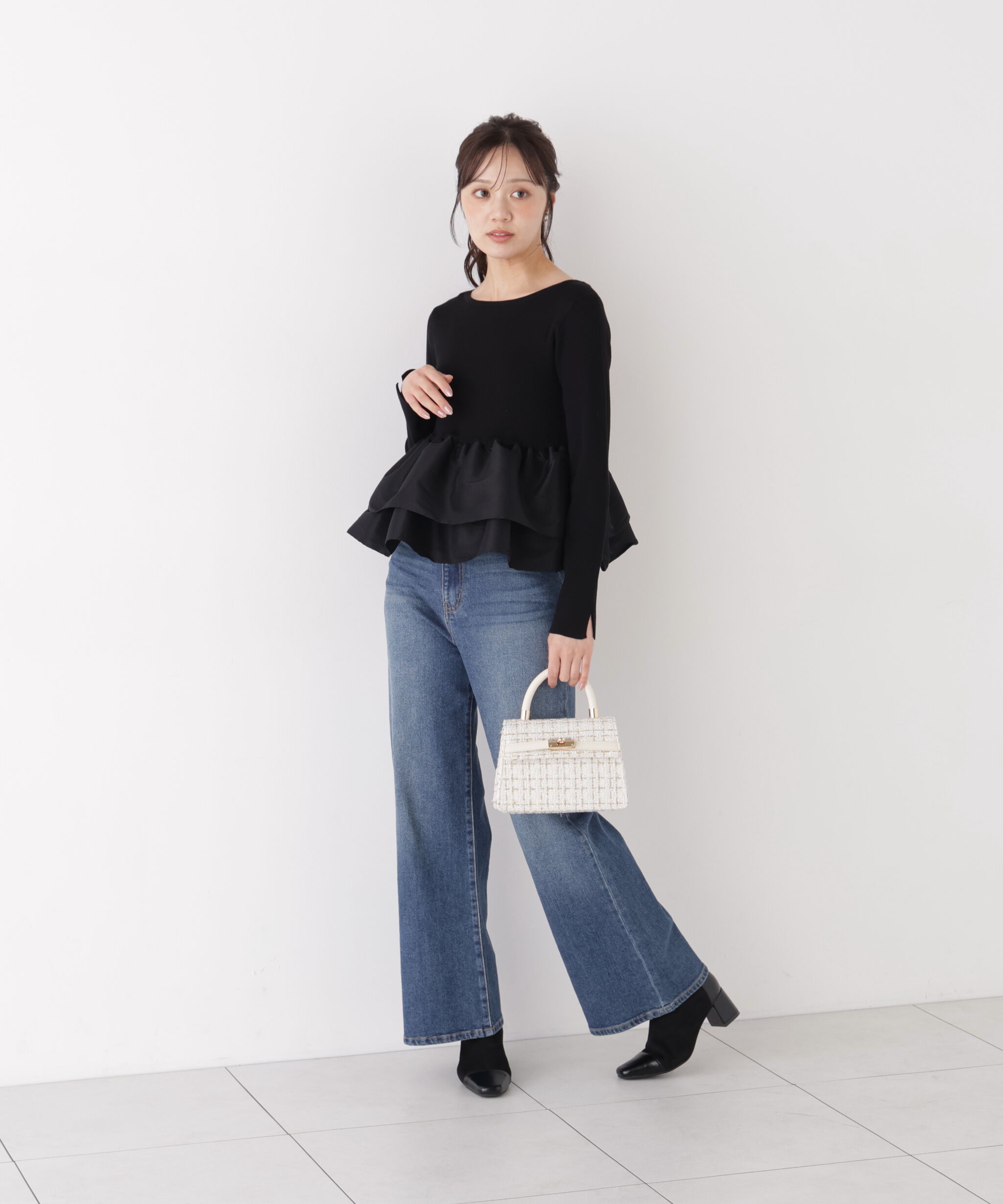 PROPORTION BODY DRESSING「フリルペプラムニット」|ニット・セーター|