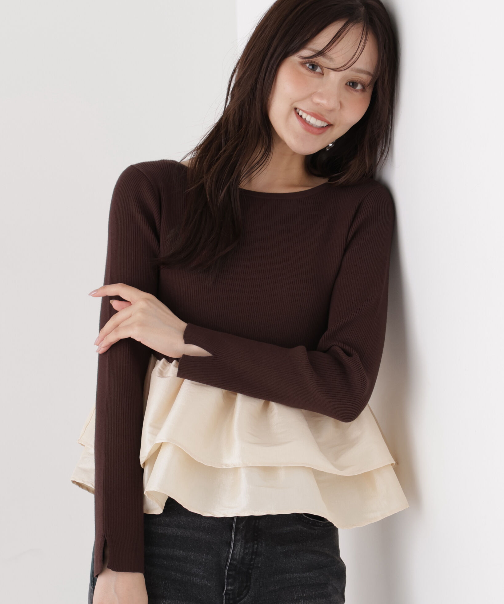 PROPORTION BODY DRESSING「フリルペプラムニット」|ニット・セーター|