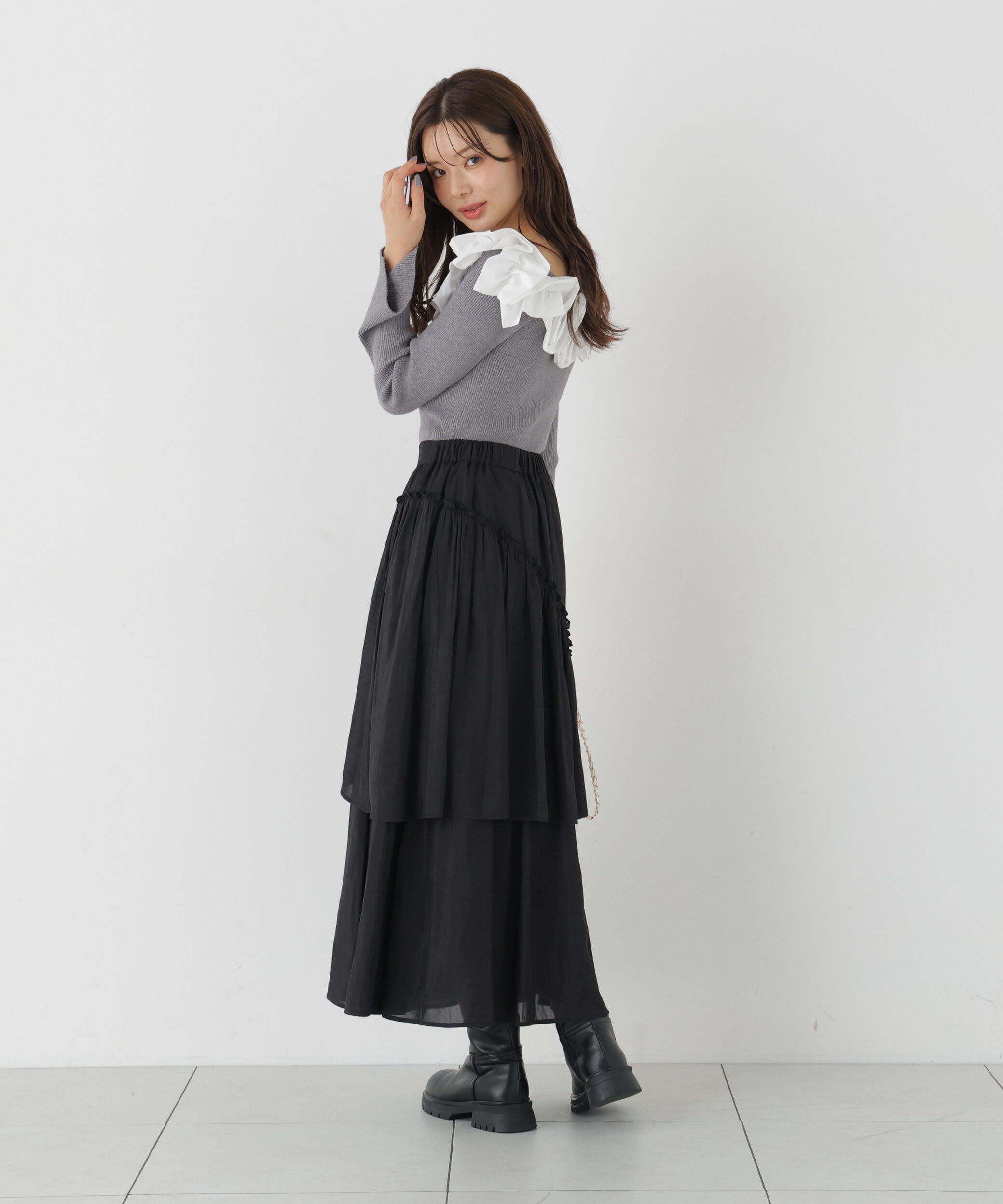 PROPORTION BODY DRESSING「フリルドッキングニット」|ニット・セーター|