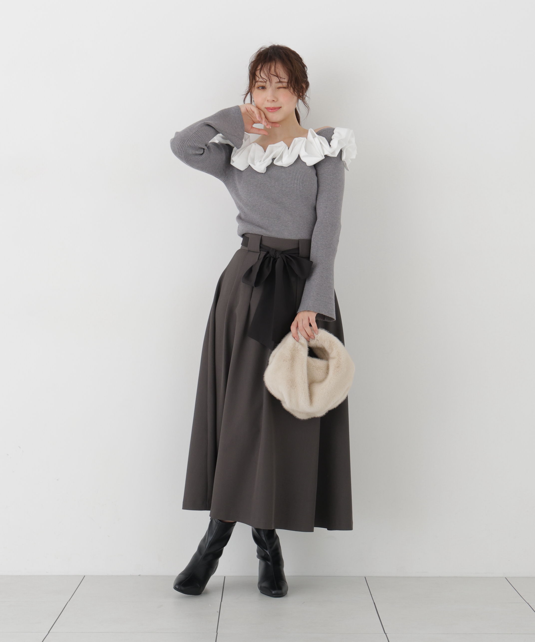 PROPORTION BODY DRESSING「フリルドッキングニット」|ニット・セーター|