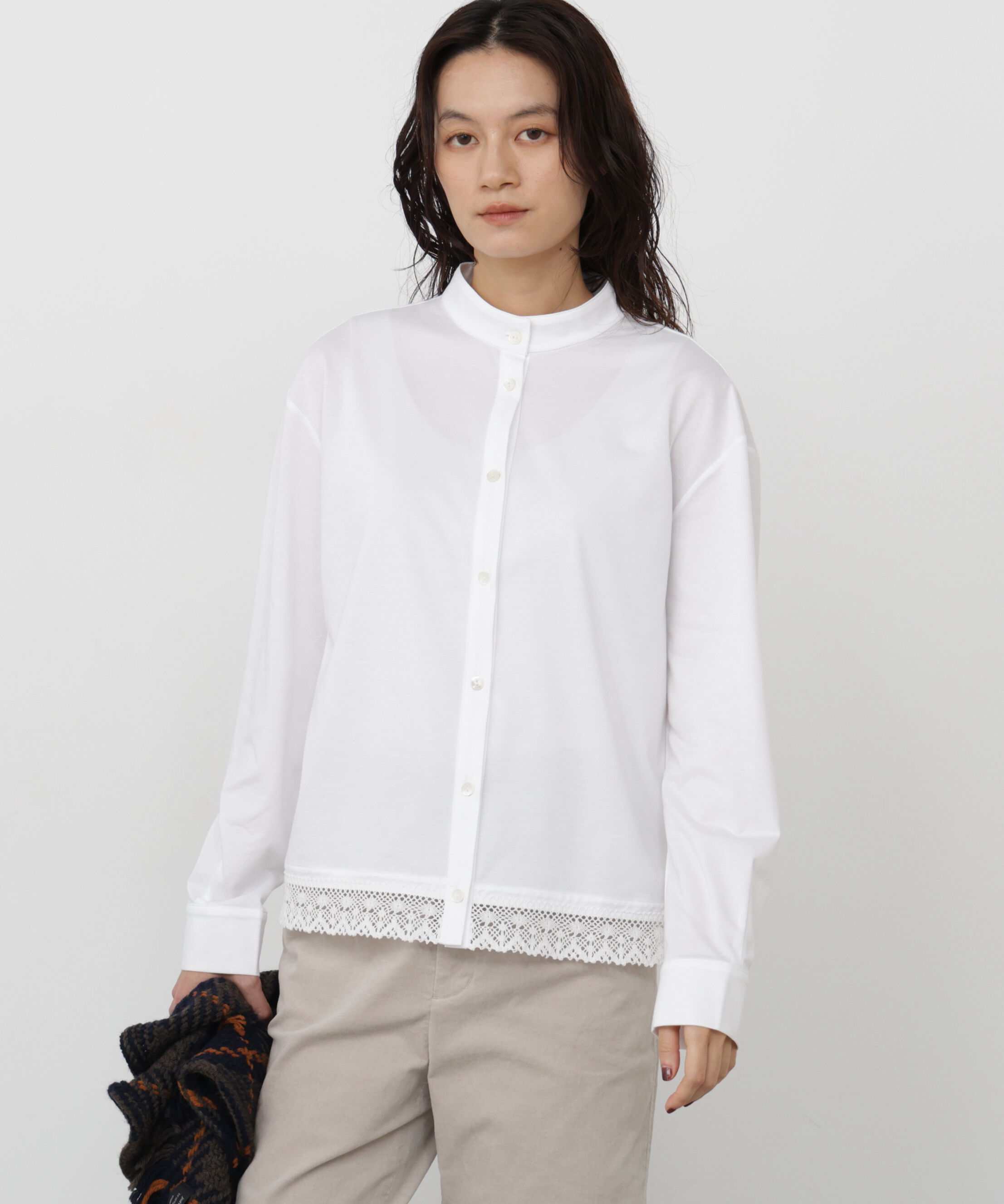  「◆裾レースカットソーシャツ」|Tシャツ・カットソー|
