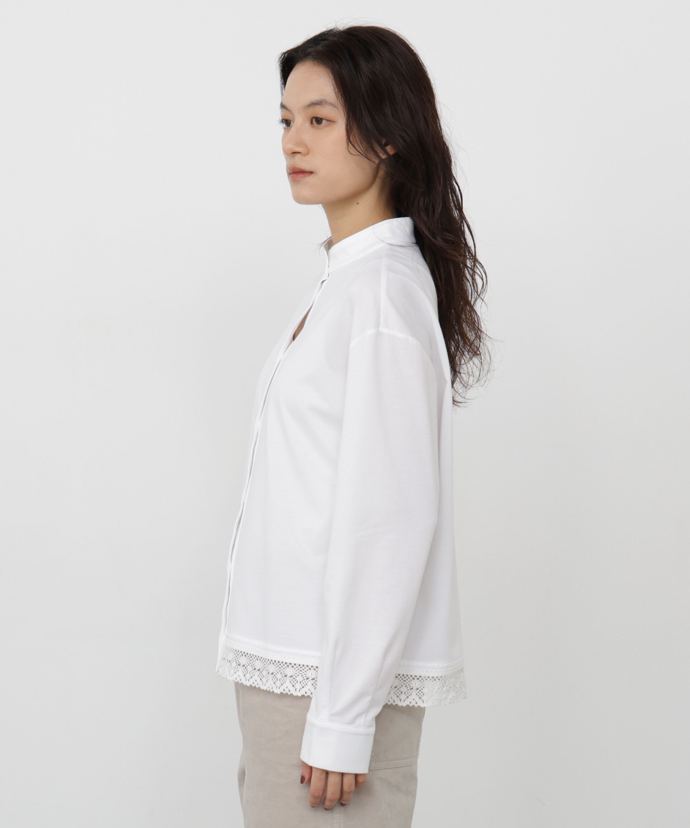  「◆裾レースカットソーシャツ」|Tシャツ・カットソー|