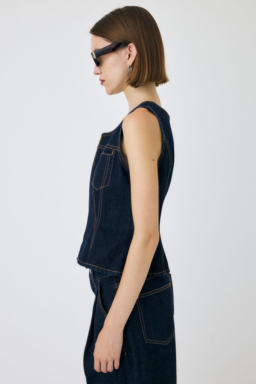 MOUSSY「WAIST FIT デニムベスト」|シャツ・ブラウス|