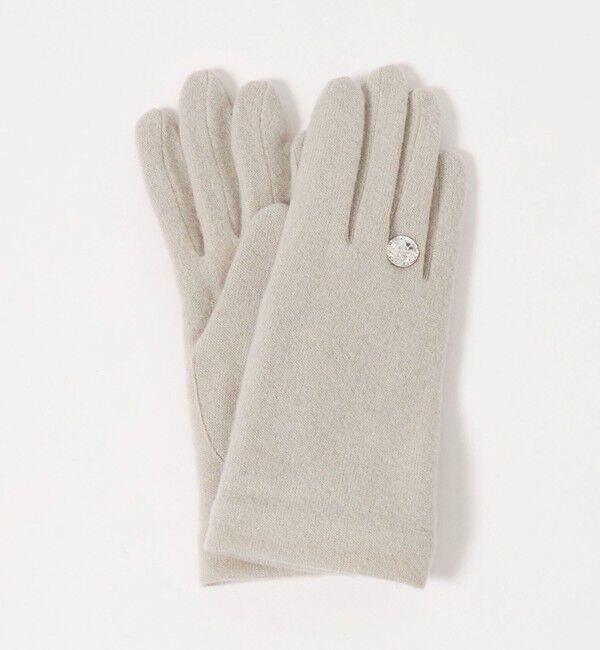 UNITED ARROWS「ジャージー＆ビジュー グローブ」|手袋|OFF WHITE