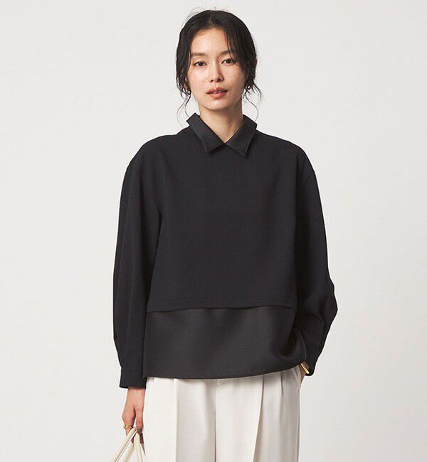 UNITED ARROWS green label relaxing「fleurie(フルリー) 襟 ドッキング ペプラム ブラウス」|シャツ・ブラウス|
