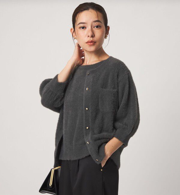 UNITED ARROWS green label relaxing「フラッフフェザー ハーフスリーブ ニット カーディガン」|カーディガン|