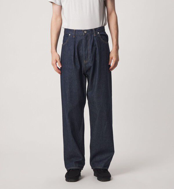 UNITED ARROWS green label relaxing「FINE BASIC スライバー デニム ワイド パンツ」|デニム|