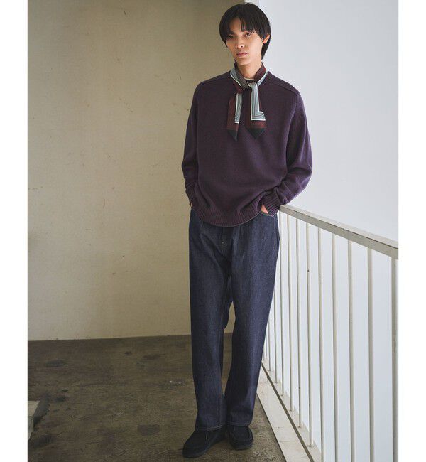 UNITED ARROWS green label relaxing「FINE BASIC スライバー デニム ワイド パンツ」|デニム|