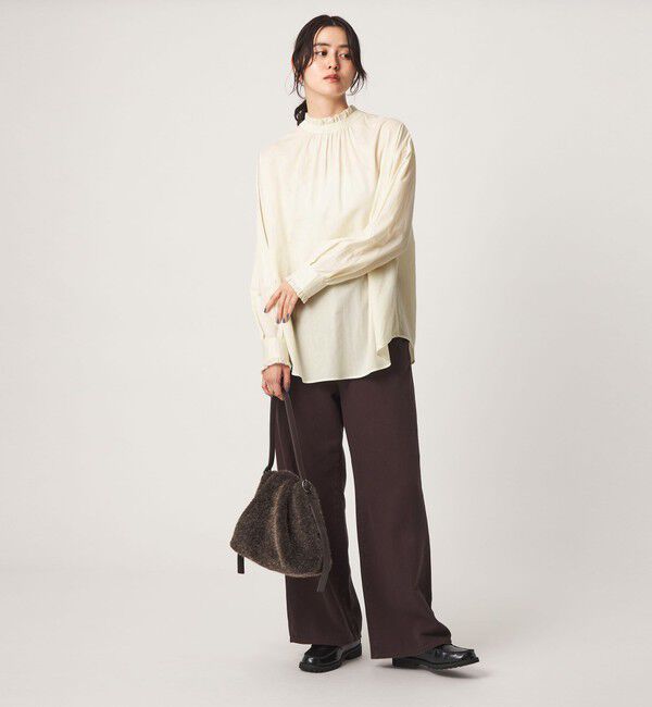 UNITED ARROWS green label relaxing「［size SHORTあり］フリルネック 2WAY ブラウス」|シャツ・ブラウス|