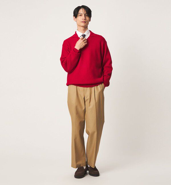 UNITED ARROWS green label relaxing「アゼ Vネック スキッパー ニット ポロシャツ」|ニット・セーター|