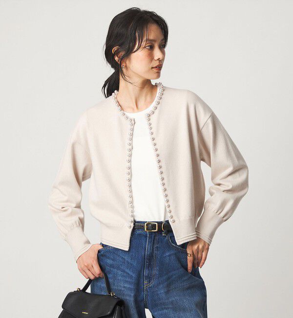 UNITED ARROWS green label relaxing「フェイクパール ボタン カーディガン ウォッシャブル」|カーディガン|