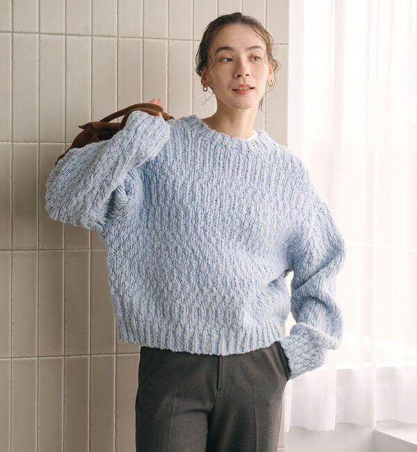 BEAUTY&YOUTH UNITED ARROWS「ジャンボスラブ クルーネック ニットプルオーバー」|ニット・セーター|