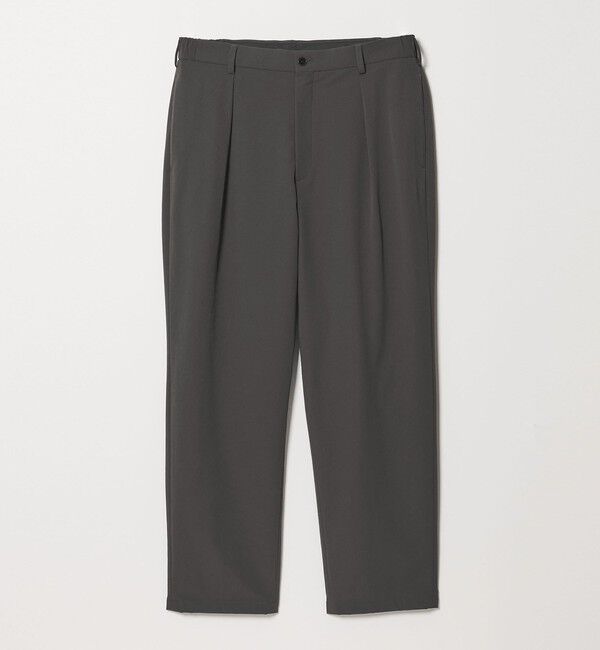 BEAUTY&YOUTH UNITED ARROWS「KOMATSU PACK URK 1プリーツ テーパード パンツ NO.9 ストレッチ セットアップ対応 裏起毛」|チノ|DK.GRAY