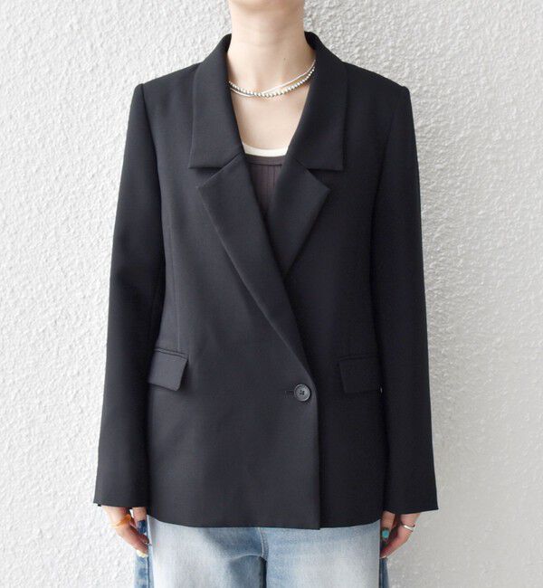 SHIPS any「【WEB限定】〈洗濯機可能〉ダブルクロス セミダブル ジャケット［NAVY BLUE］」|テーラードジャケット|