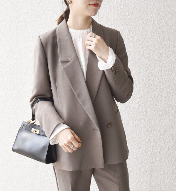 SHIPS any「【WEB限定】〈洗濯機可能〉ダブルクロス セミダブル ジャケット［NAVY BLUE］」|テーラードジャケット|