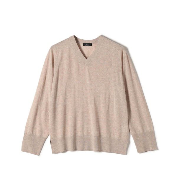 SHIPS for women「SHIPS Primary Navy Label:18G ZEGNA Vネック ニット」|ニット・セーター|ベージュ