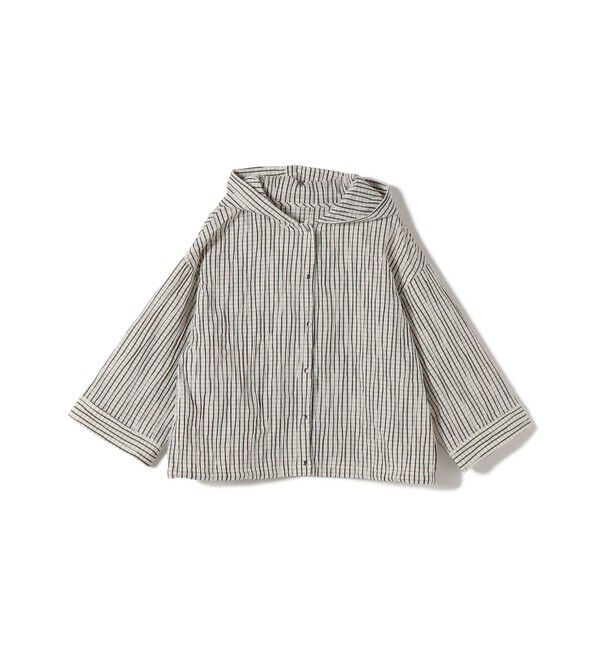 SHIPS for women「【WEB限定】〈手洗い可能〉ストライプ フード 羽織り シャツ」|シャツ・ブラウス|