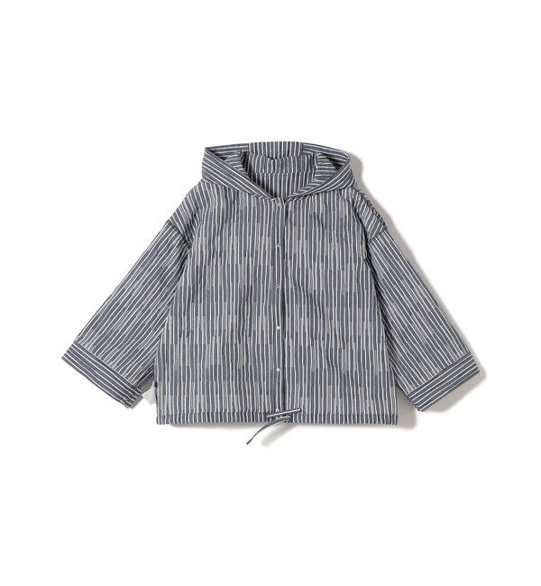 SHIPS for women「【WEB限定】〈手洗い可能〉ストライプ フード 羽織り シャツ」|シャツ・ブラウス|