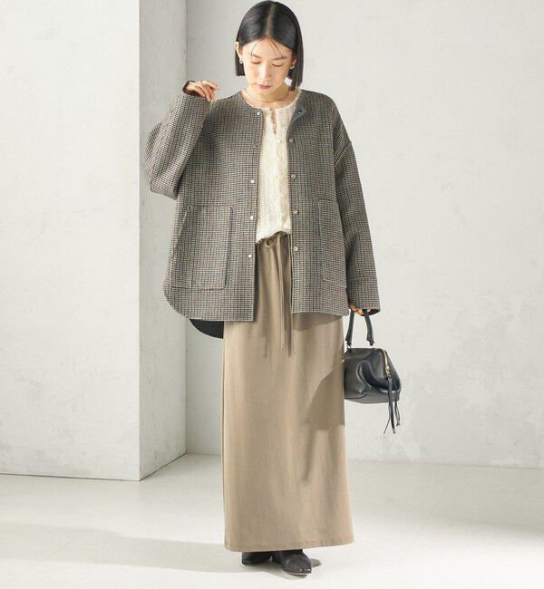 SHIPS for women「【実力派ベーシック】セミ 梳毛 配色 リバーシブル ノーカラー コート」|ノーカラーコート|