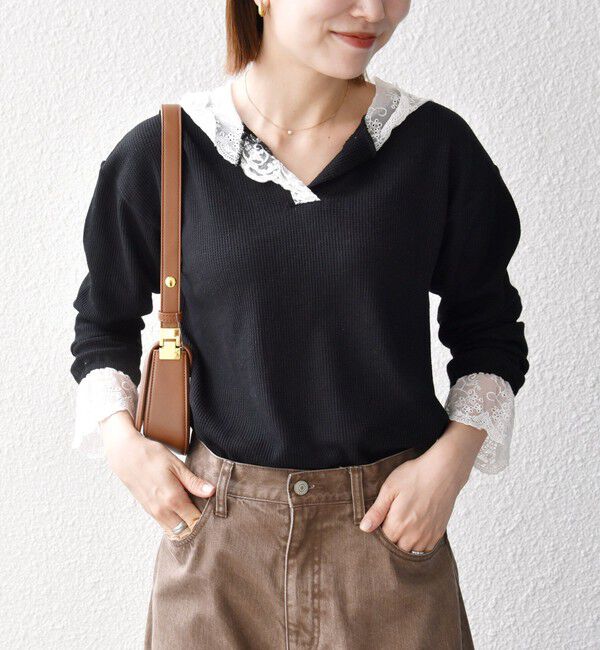 SHIPS any「〈洗濯機可能〉ワッフル レース フーディー プルオーバー」|Tシャツ・カットソー|