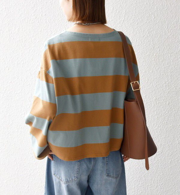 SHIPS any「〈洗濯機可能〉ワイド ボーダー ボートネック TEE」|Tシャツ・カットソー|