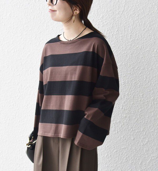 SHIPS any「〈洗濯機可能〉ワイド ボーダー ボートネック TEE」|Tシャツ・カットソー|