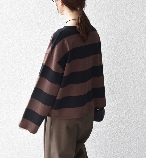 SHIPS any「〈洗濯機可能〉ワイド ボーダー ボートネック TEE」|Tシャツ・カットソー|