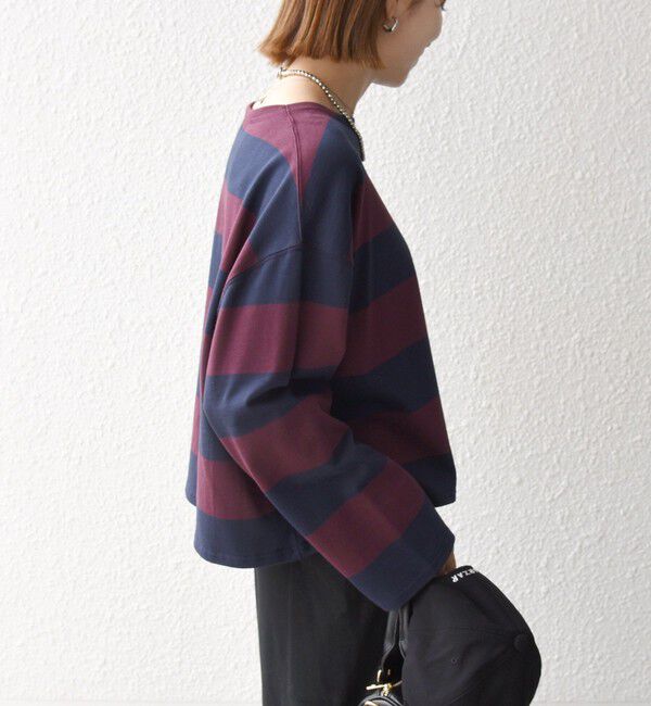 SHIPS any「〈洗濯機可能〉ワイド ボーダー ボートネック TEE」|Tシャツ・カットソー|