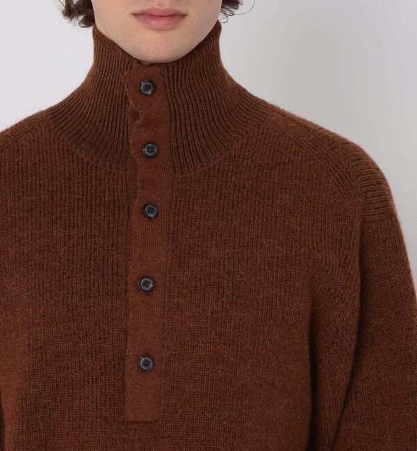 TOMORROWLAND MENS「TOMORROWLAND tricot アルパカ 片畦 スタンドネックポロニット」|ニット・セーター|