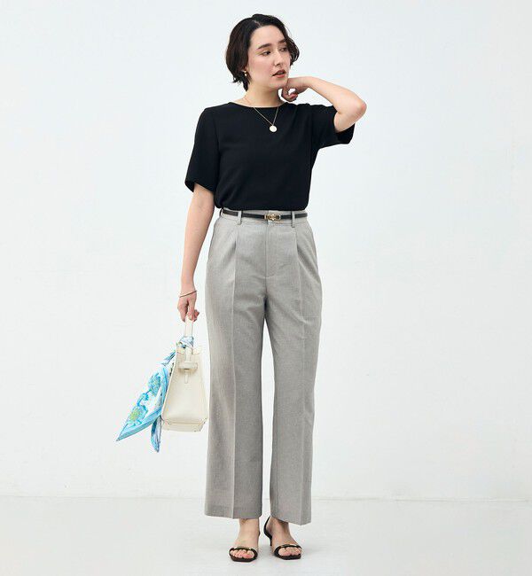 NOLLEY'S sophi「《セットアップ対応》ウォッシャブルブリーザブルシャンブレーセミワイドパンツ」|その他|
