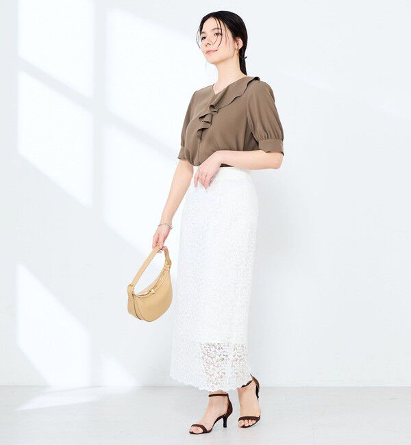 NOLLEY'S sophi「ウォッシャブルジョーゼットアシメラッフルブラウス」|シャツ・ブラウス|