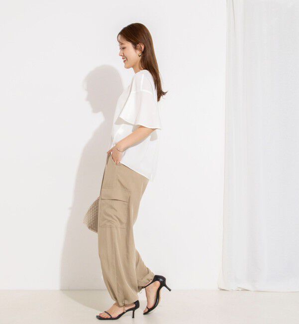 NOLLEY'S「【WEB限定】ウォッシャブルストレッチジョーゼットラッフル袖ブラウス」|シャツ・ブラウス|