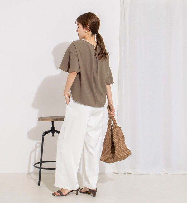 NOLLEY'S「【WEB限定】ウォッシャブルストレッチジョーゼットラッフル袖ブラウス」|シャツ・ブラウス|