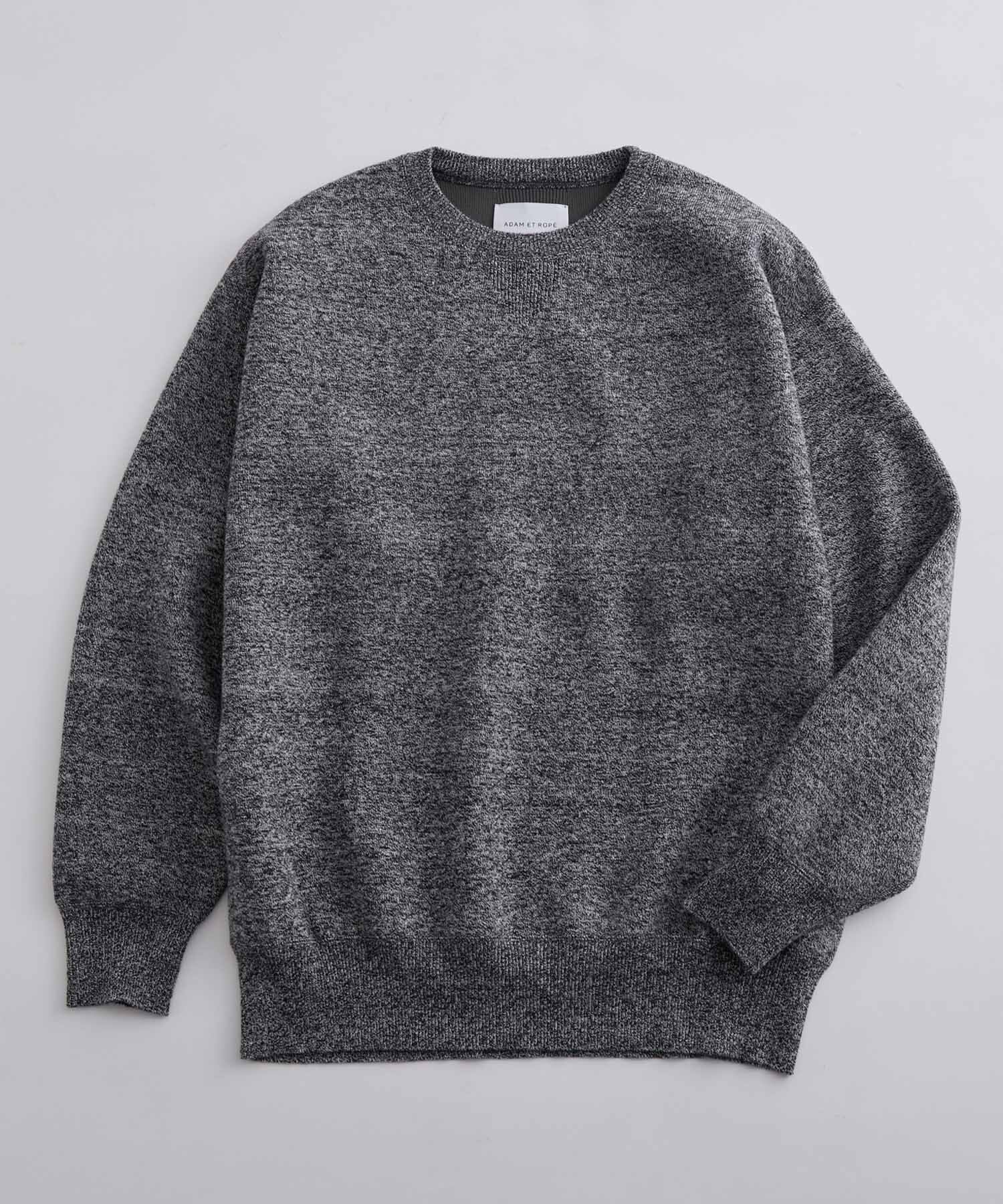 ADAM ET ROPE'「《ドラマ着用》杢スウェット クルーネック ニットプルオーバー/ヘビーウエイト/ユニセックス」|ニット・セーター|