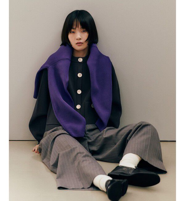 ADAM ET ROPE'「【WEB限定】・【サステナブル】フォルムスリーブクルーネックカーディガン」|カーディガン|