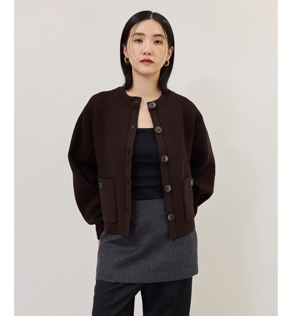 ADAM ET ROPE'「【WEB限定】・【サステナブル】フォルムスリーブクルーネックカーディガン」|カーディガン|