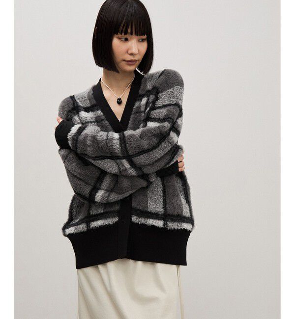 ADAM ET ROPE'「【WEB限定】ジャカードフェザーカーディガン」|カーディガン|